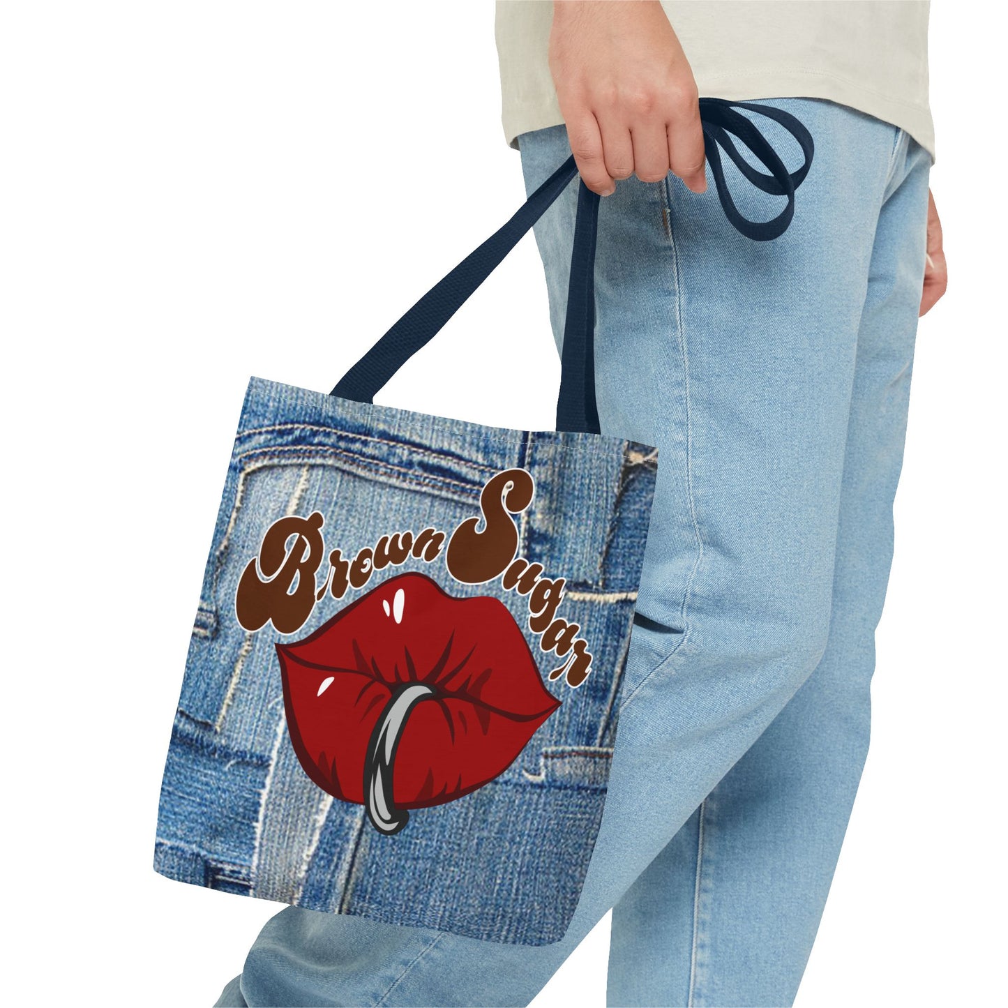 Denim Patchwork Design Tote Bag