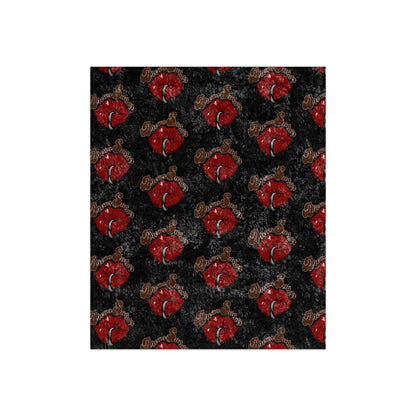 Crushed Velvet Black Multi Blanket