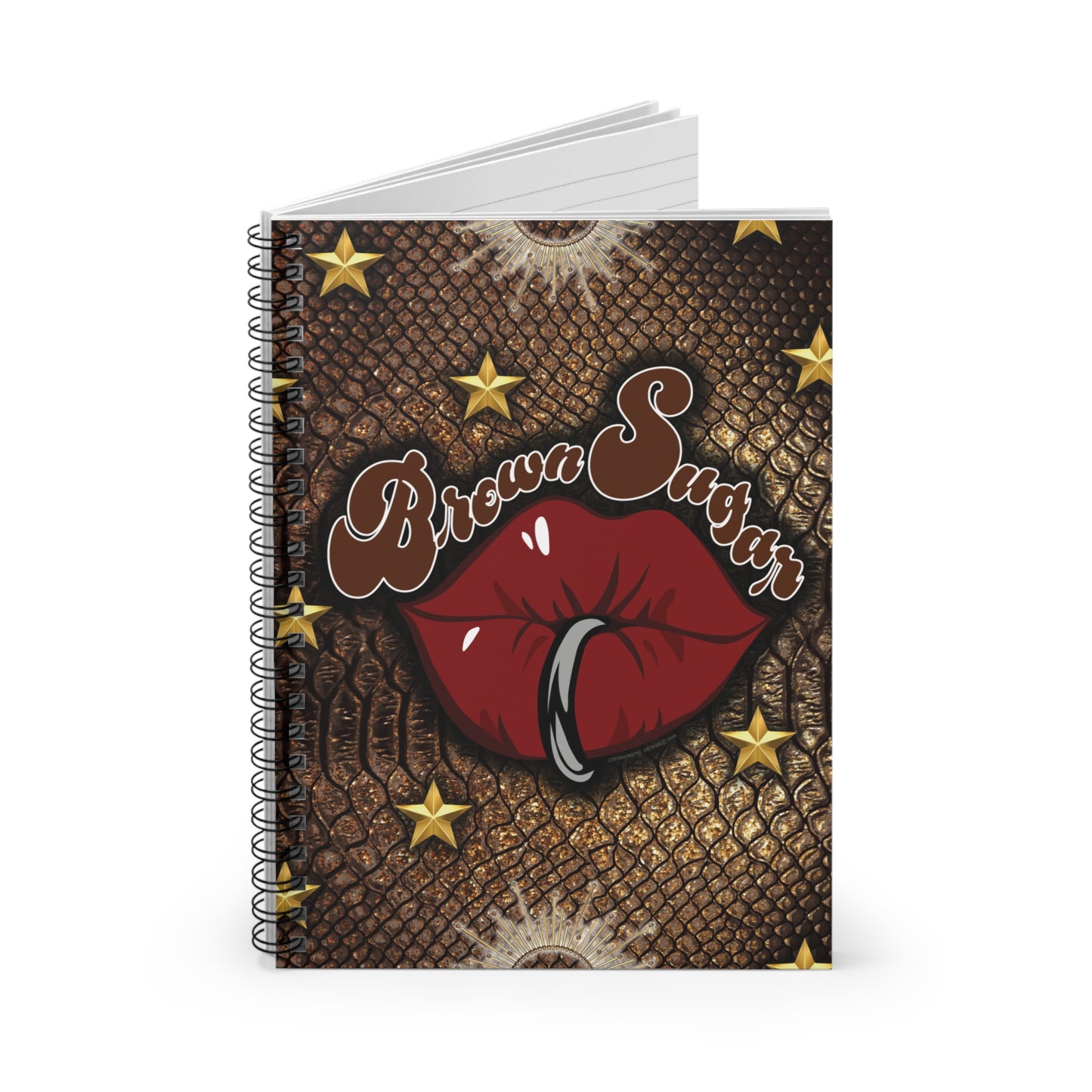 Brown Snakeskin & Star Design Spiral Notebook