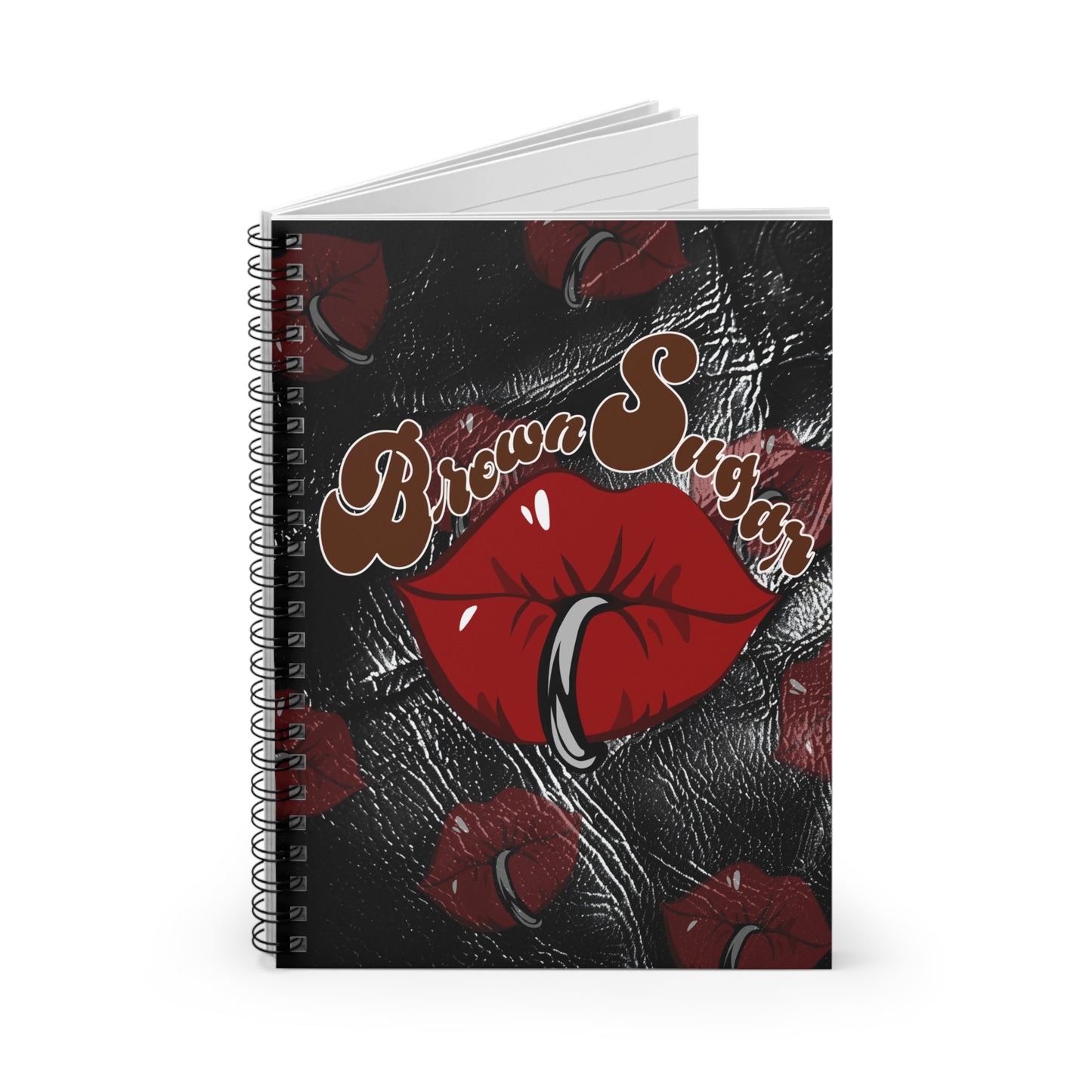 Black Leather  Design Spiral Notebook