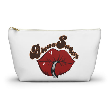 White Accessory Pouch w T-bottom