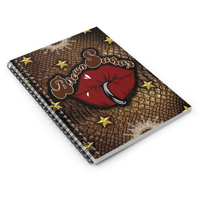 Brown Snakeskin & Star Design Spiral Notebook