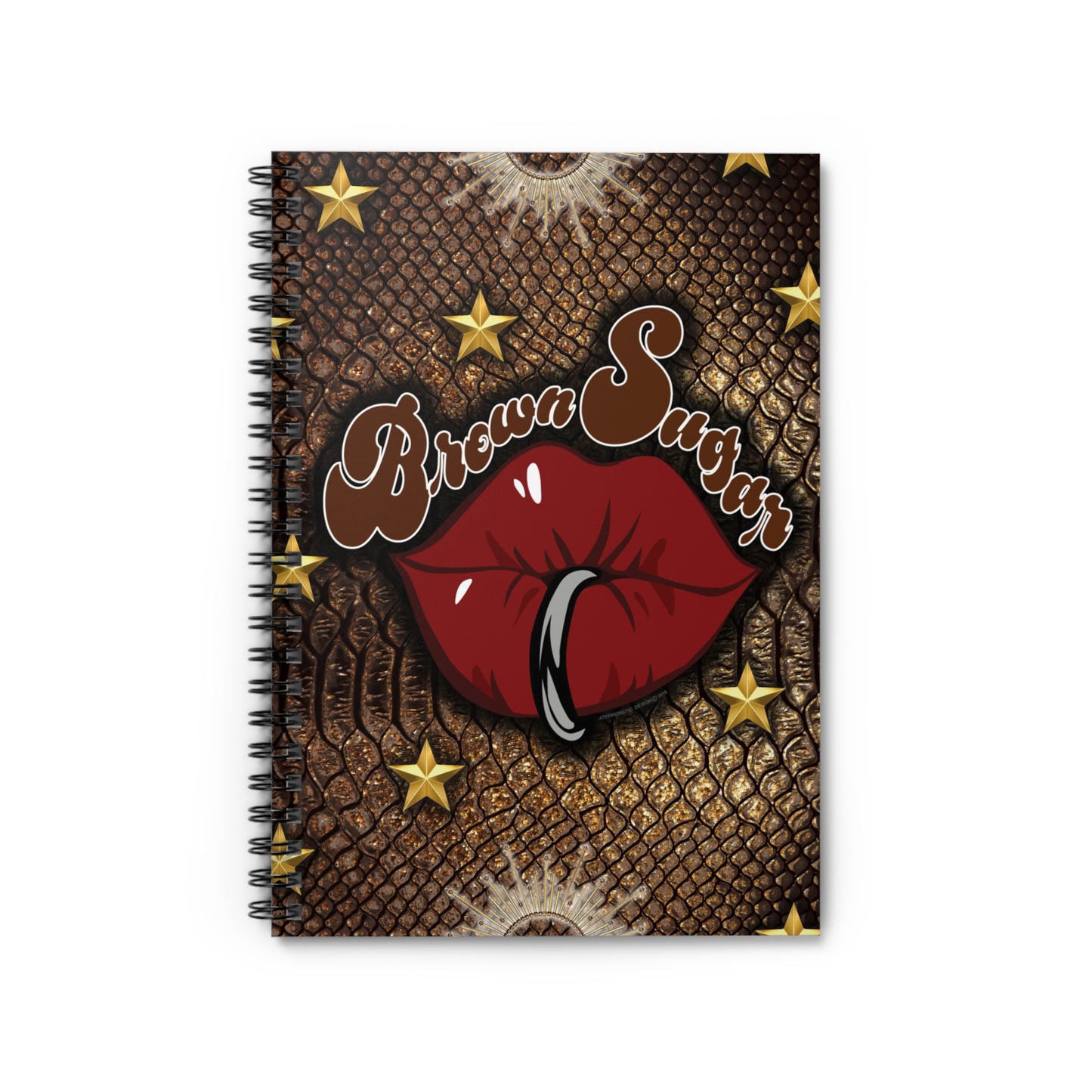 Brown Snakeskin & Star Design Spiral Notebook