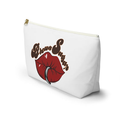 White Accessory Pouch w T-bottom