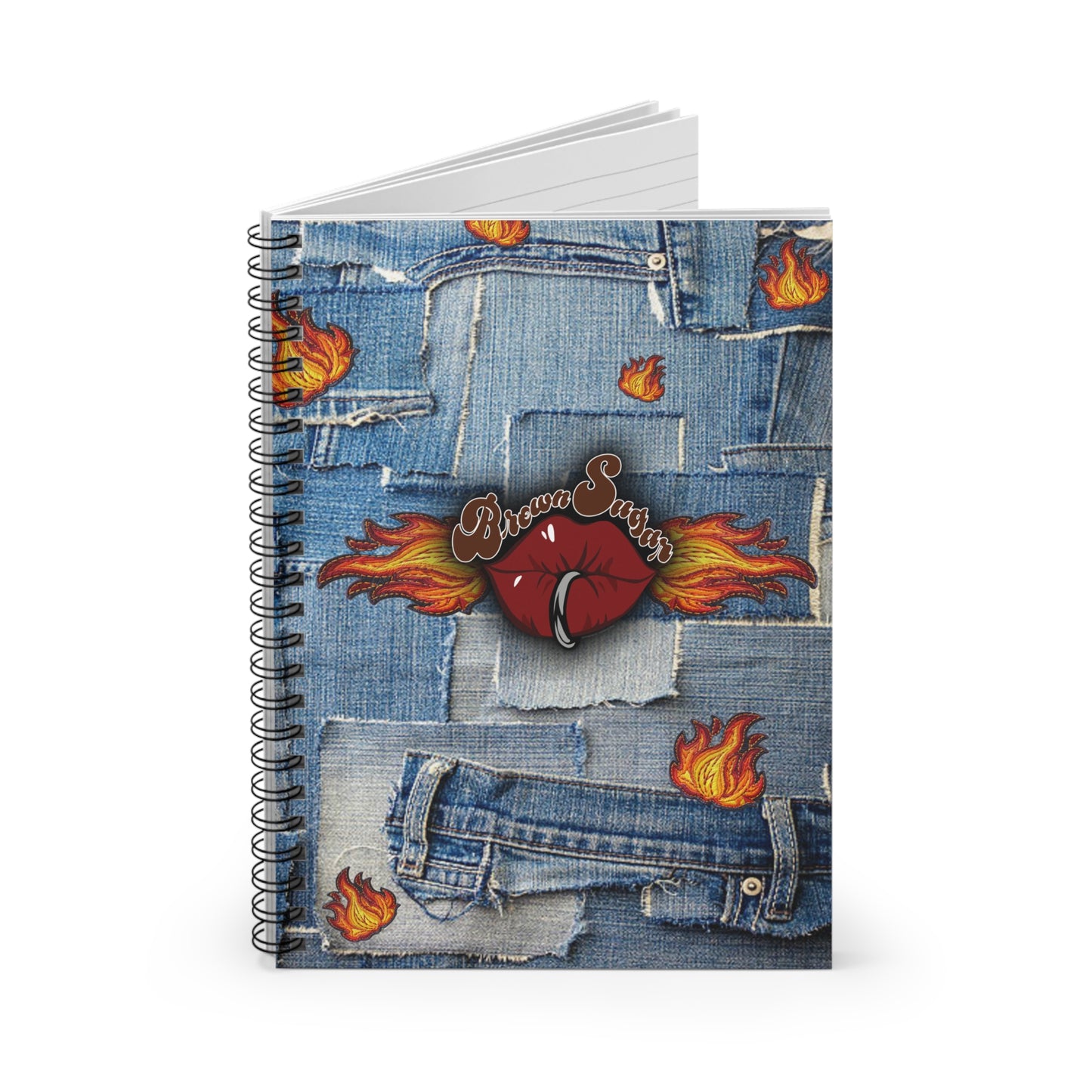 Denim Patchwork Design Spiral Notebook