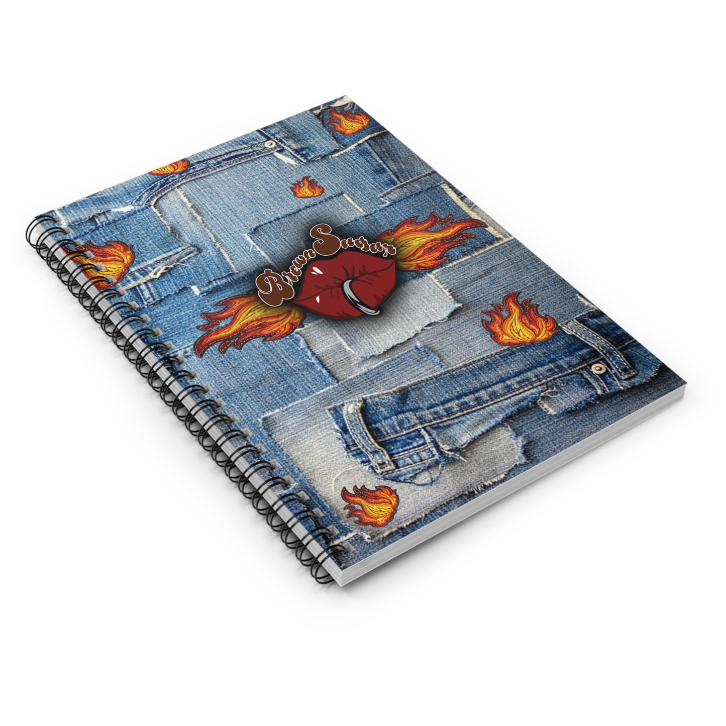 Denim Patchwork Design Spiral Notebook