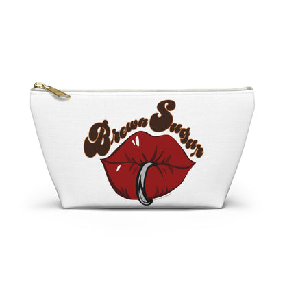 White Accessory Pouch w T-bottom