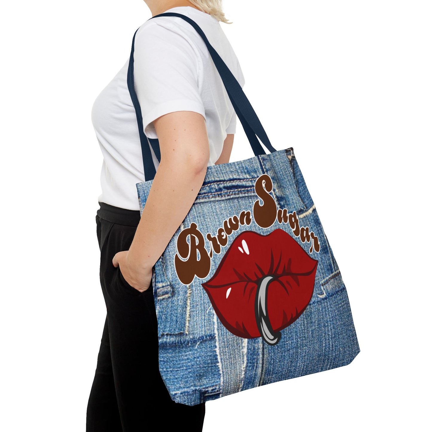 Denim Patchwork Design Tote Bag