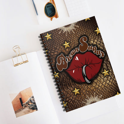 Brown Snakeskin & Star Design Spiral Notebook