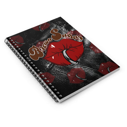 Black Leather  Design Spiral Notebook