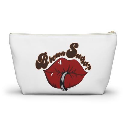 White Accessory Pouch w T-bottom